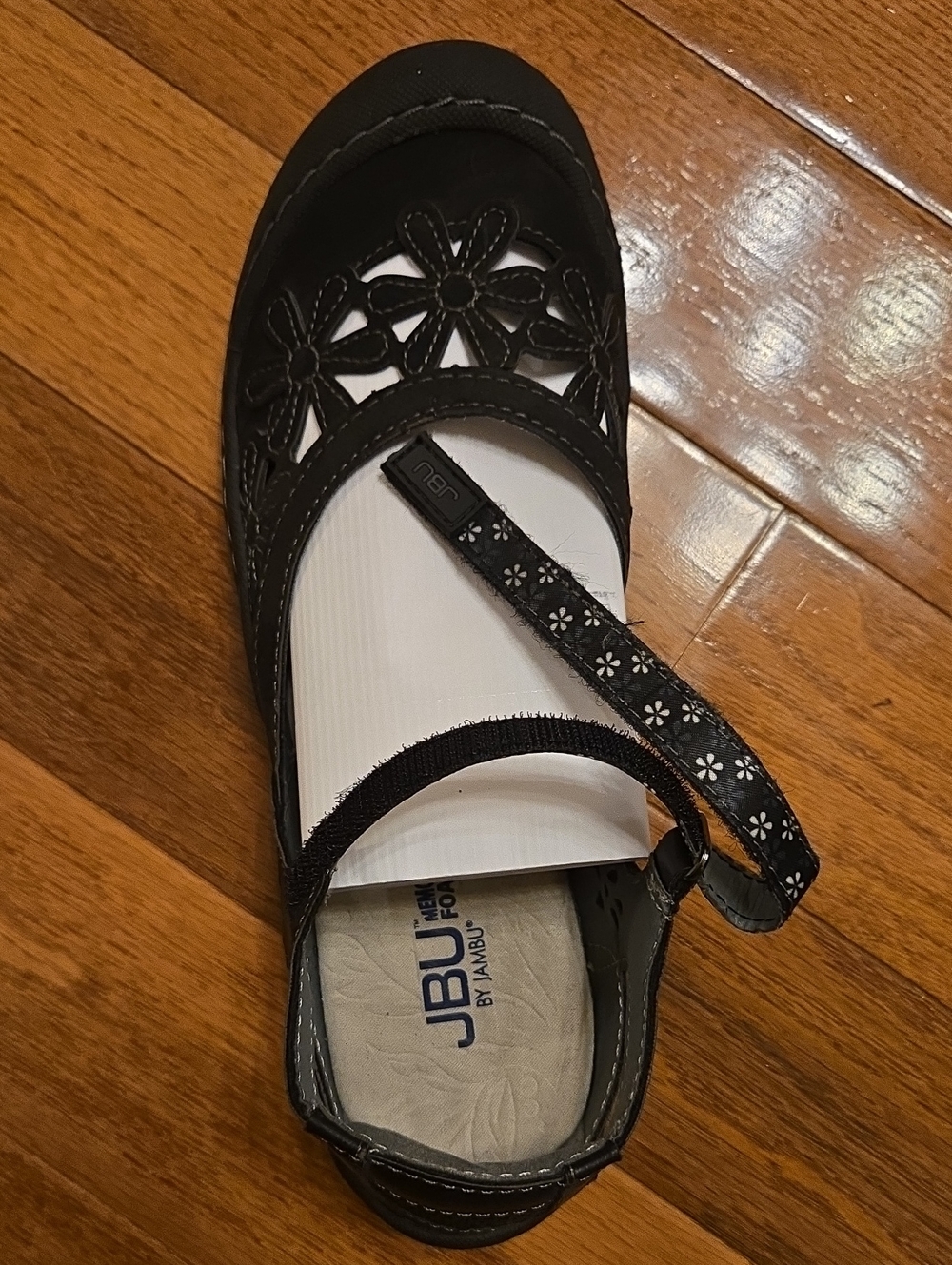 JBU Black Floral Cutout Mary Jane Flats - Picture 4 of 6